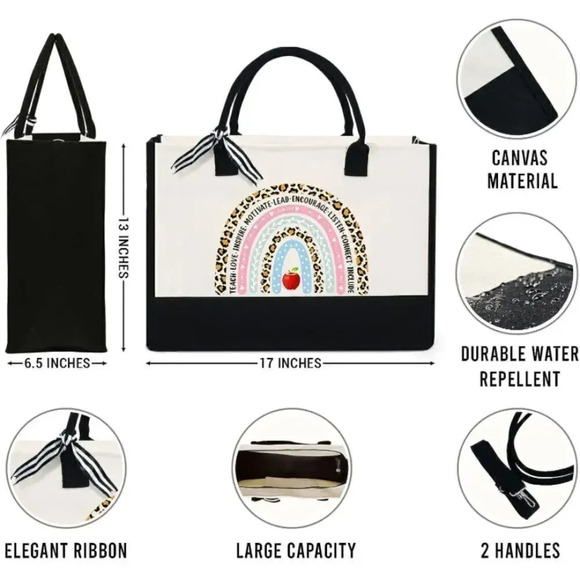 Teacher canvas tote bag - Picture 2 of 5